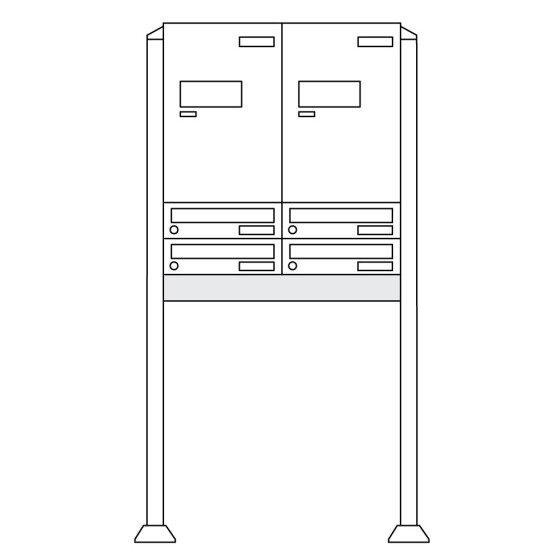 Burg-Wächter Anlage Paketboxen mit 2 Boxen mit Fuß .eBoxx easy+ Anlage 2E & 4A (aufgeschrau 84381