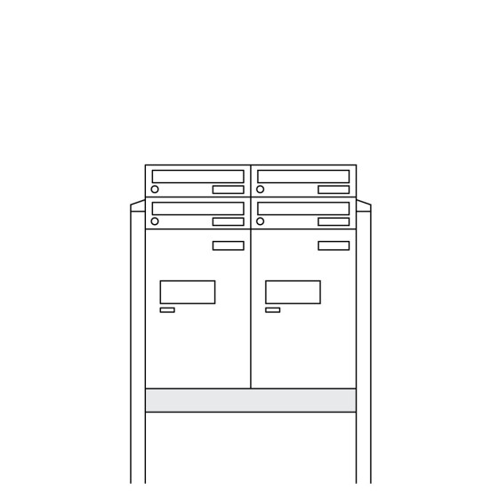 Burg-Wächter Anlage Paketboxen mit 2 Boxen zum Einbetonieren .eBoxx easy+ Anlage 4A & 2E (einbetonier 84377