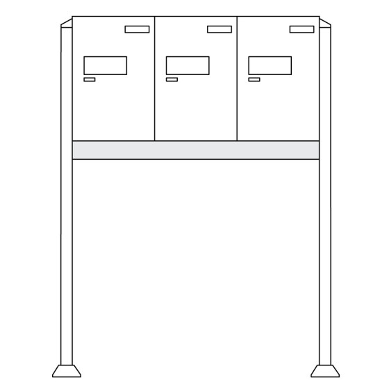 Burg-Wächter Anlage Paketboxen mit 3 Boxen mit Fuß .eBoxx easy+ Anlage 3E (aufgeschraubt) W 84374