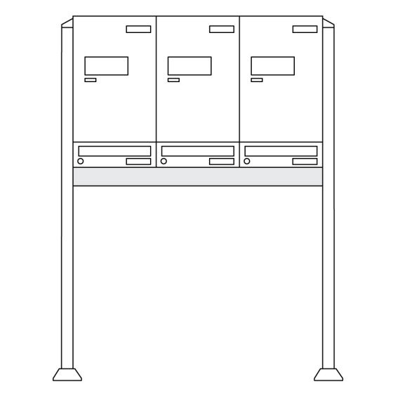 Burg-Wächter Anlage Paketboxen mit 3 Boxen mit Fuß .eBoxx easy+ Anlage 3E & 3A (aufgeschrau 84380