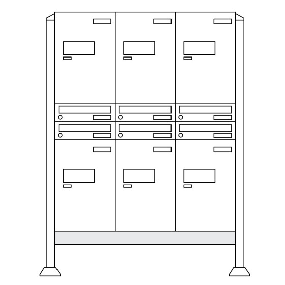 Burg-Wächter Anlage Paketboxen mit 3 Boxen mit Fuß .eBoxx easy+ Anlage 3E & 6A (aufgeschrau 84382