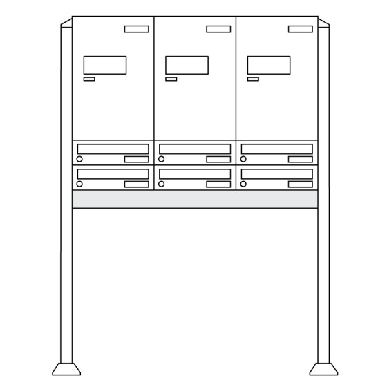 Burg-Wächter Anlage Paketboxen mit 3 Boxen mit Fuß .eBoxx easy+ Anlage 3E & 6A (aufgeschrau 84352