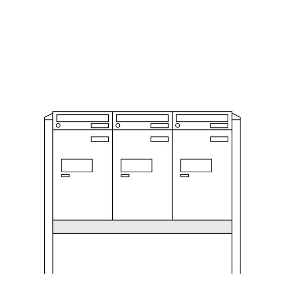 Burg-Wächter Anlage Paketboxen mit 3 Boxen zum Einbetonieren .eBoxx easy+ Anlage 3A & 3E (einbetonier 84376