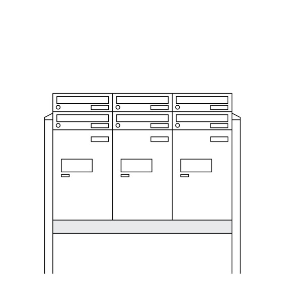 Burg-Wächter Anlage Paketboxen mit 3 Boxen zum Einbetonieren .eBoxx easy+ Anlage 6A & 3E (einbetonier 84378