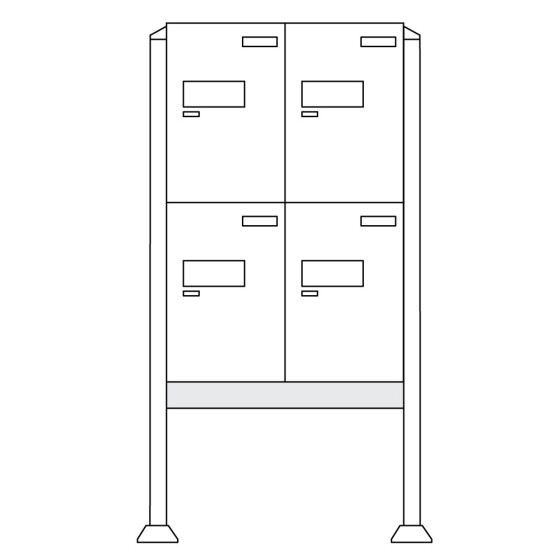 Burg-Wächter Anlage Paketboxen mit 4 Boxen  .eBoxx easy+ Anlage 4E (aufgeschraubt) W 84385