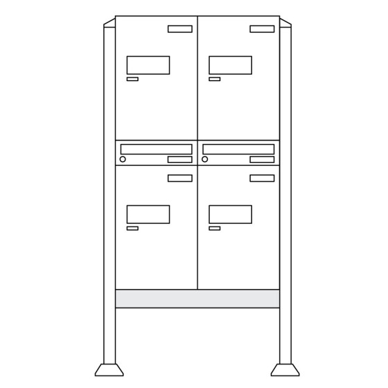 Burg-Wächter Anlage Paketboxen mit 4 Boxen  .eBoxx Anlage 4E & 2A (aufgeschraubt) W 84443