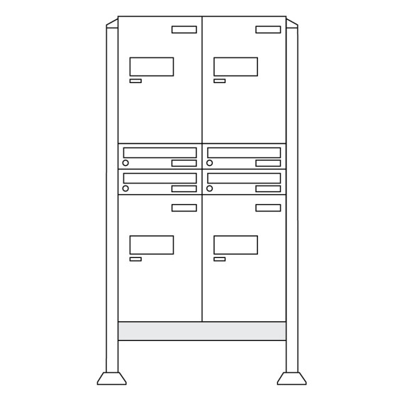 Burg-Wächter Anlage Paketboxen mit 4 Boxen  .eBoxx easy+ Anlage 2E & 2A vertikal (au 84391