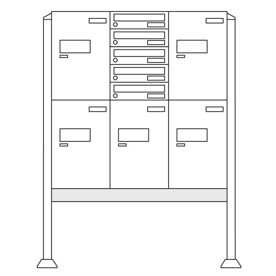 Burg-Wächter Anlage Paketboxen mit 5 Boxen  .eBoxx easy+ Anlage 5E & 5A (aufgeschrau 84384