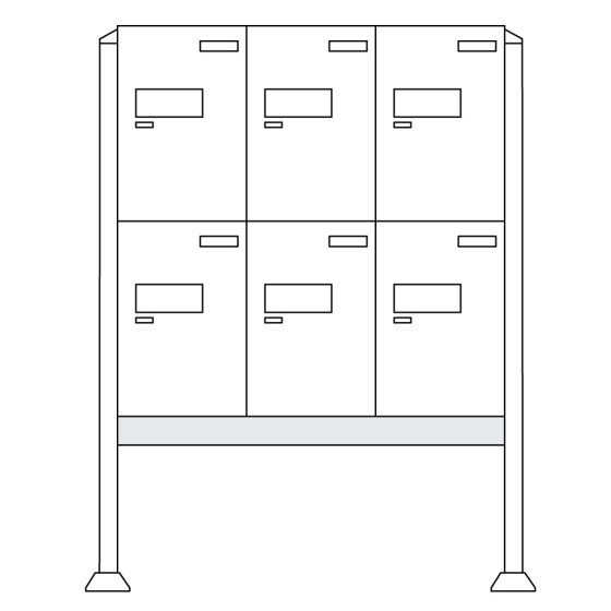 Burg-Wächter Anlage Paketboxen mit 6 Boxen .eBoxx easy+ Anlage 6E (aufgeschraubt) W 84386