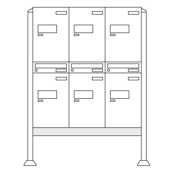 Burg-Wächter Anlage Paketboxen mit 6 Boxen .eBoxx Anlage 6E & 3A (aufgeschraubt) AN 84419