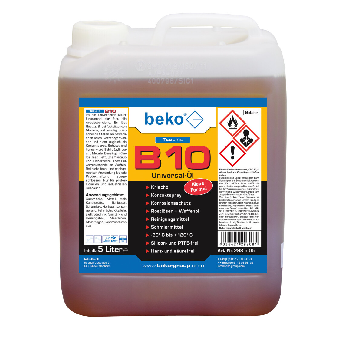 beko TecLine B10 Universal-Öl im Kanister 298 5 ** - beschlagswelt