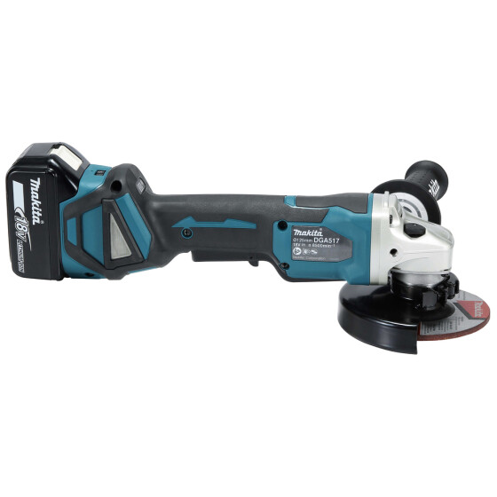 Makita Akku-Winkelschleifer 18V 125 mm 3.000-8.500 min-1 DGA517RTJ