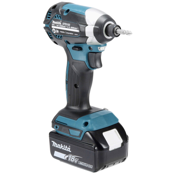 Makita Akku-Schlagschrauber 18V 1/4" 170 Nm 0-3.400 min-1 DTD153RTJ