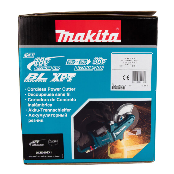 Makita Akku-Trennschleifer 2x18V 230 mm 6.600 min-1 DCE090ZX1