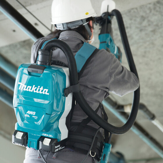 Makita Akku-Rucksackstaubsauger 2x18V 110 mbar 2 l DVC265ZXU