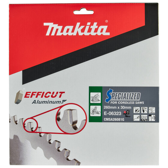 Makita Sägeblatt 260x1,5x30, 81Z EFFICUT Aluminium E-06323