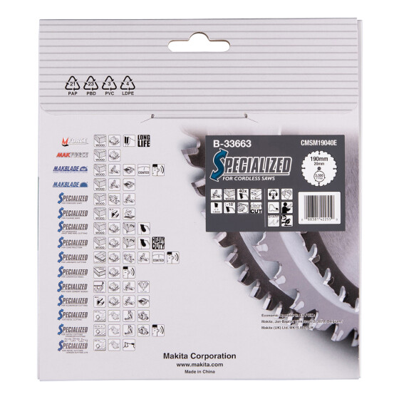 Makita MAKBLADE Sägeb. 190x20x40Z MAKBLADE Sägeb. 190x20x40Z B-33663