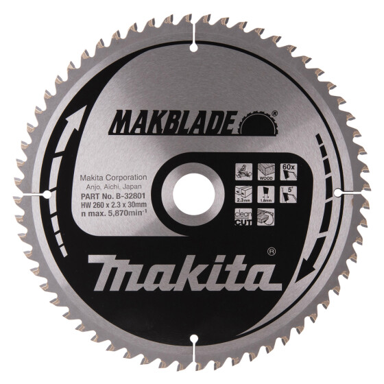 Makita MAKBLADE Sägeb. 260x30x60Z MAKBLADE Sägeb. 260x30x60Z B-32801