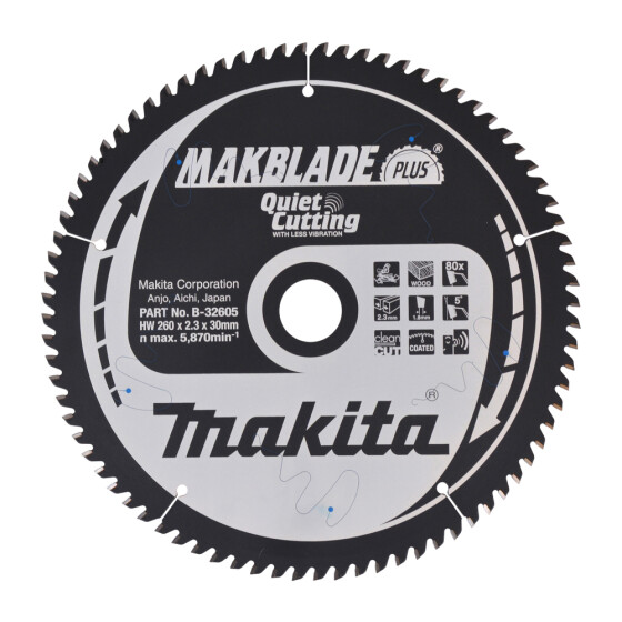 Makita MAKBLADE+ Sägeb. 260x30x80Z MAKBLADE+ Sägeb. 260x30x80Z B-32605