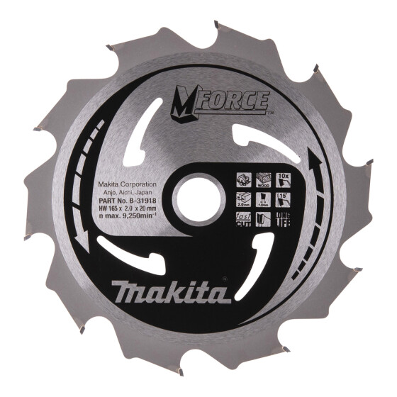 Makita Kreissägeblatt M-FORCE 165/20 mm 10 Zähne 1,2 mm Holz B-31918