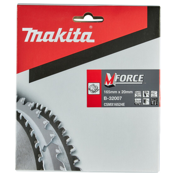 Makita Kreissägeblatt M-FORCE 165/20 mm 24 Zähne 1,2 mm Holz B-32007