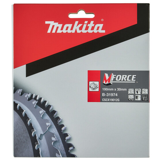 Makita Kreissägeblatt M-FORCE 190 mm 12 Zähne 1,2 mm Holz B-31974