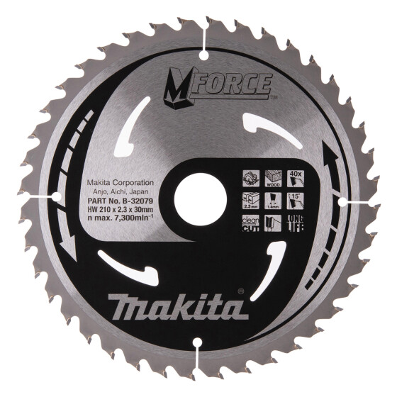 Makita Kreissägeblatt M-FORCE 210/30 mm 40 Zähne 1,4 mm Holz B-32079