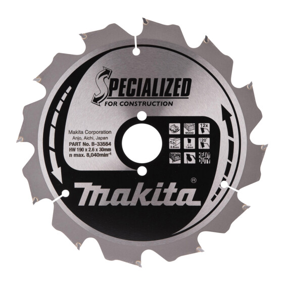 Makita SPECIALIZED Sägeb.190x30x12Z SPECIALIZED Sägeb.190x30x12Z B-33554