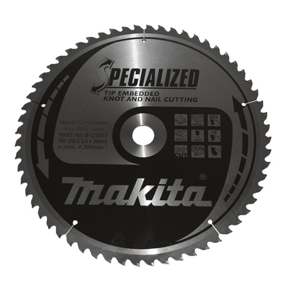 Makita SPECIALIZED Sägeb.355x30x60Z SPECIALIZED Sägeb.355x30x60Z B-33227