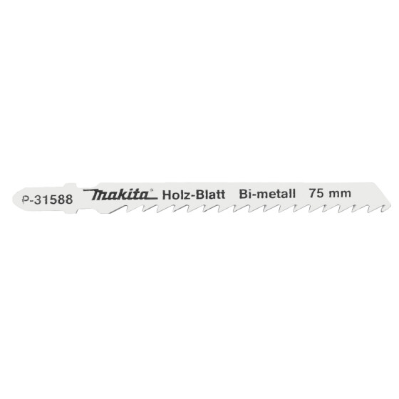 Makita Stichsägeblatt HGS14 bi Holz 4 mm / 6,35 tpi Arbeitslänge: 75 mm 5 Stück P-31588