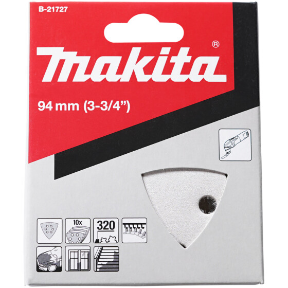 Makita Delta-Schleifpapier A320 10 Stück Ø 94 mm Stearat-Beschichtung Körnung A320 B-21727