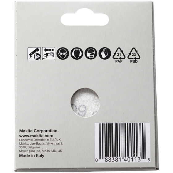 Makita Delta-Schleifpapier Set A60-320 10 Stück Ø 94 mm Stearat-Beschichtung Körnung A60-A320 B-21674