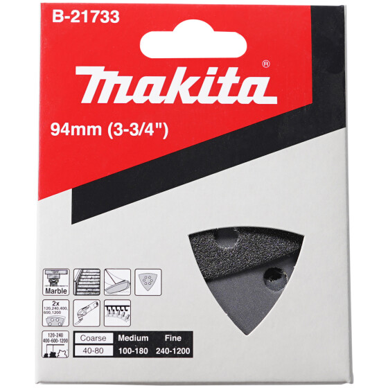 Makita Delta-Schleifpapier Set 10 Stück Ø 94 mm Körnung 120-1200 B-21733