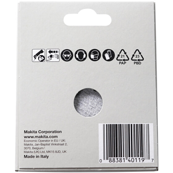 Makita Delta-Schleifpapier Set 10 Stück Ø 94 mm Körnung 120-1200 B-21733