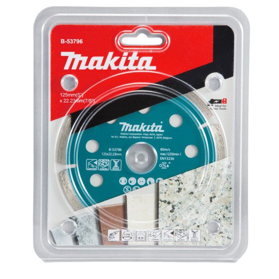 Makita Diamanttrennscheibe 125 mm Ø 125 mm 1,6 mm Schnittstärke Trocken Beton, Granit, Marmor B-53796