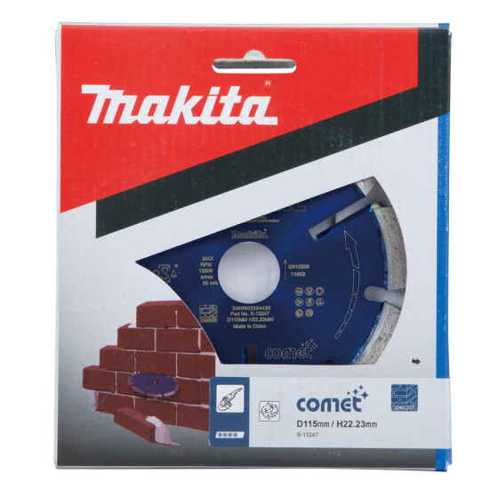 Makita Diamanttrennscheibe Comet 115mm Ø 115 mm 6,4 mm Schnittstärke Trocken Mörtelfugen B-13247