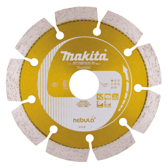 Makita Diamanttrennscheibe Nebula 125mm Ø 125 mm 2,0 mm Schnittstärke Trocken Bewehrter Beton, Stein, Kalksandstein B-53992