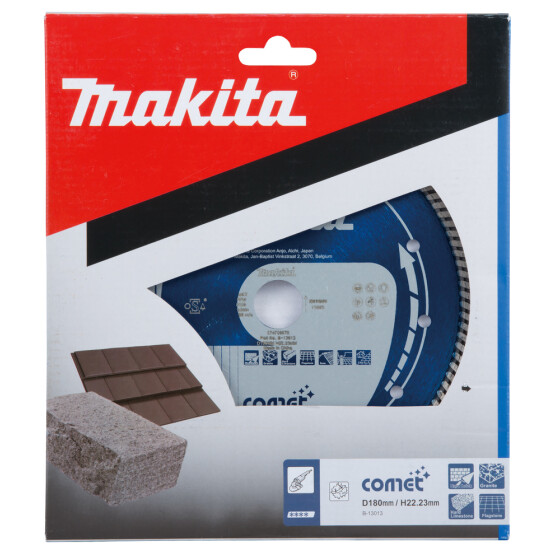 Makita Diamanttrennscheibe Comet Turbo 180mm Ø 180 mm 2,4 mm Schnittstärke Trocken Stein, Beton, Dachziegel, Marmor B-13013