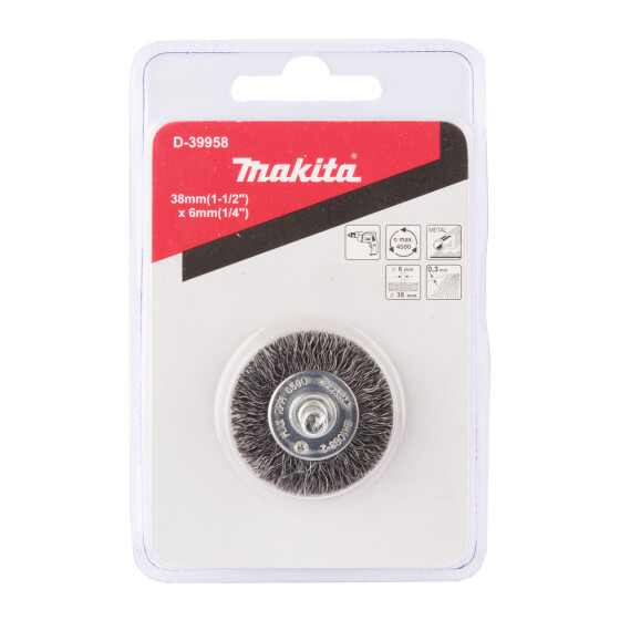 Makita Rundbürste Ø 38 mm gewellt verzinkter Stahl Rundschaft D-39958