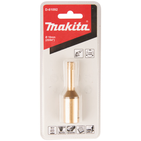 Makita Diamant-Hohlbohrkrone 10 mm Ø 10 mm M14 Trockenbohren D-61092