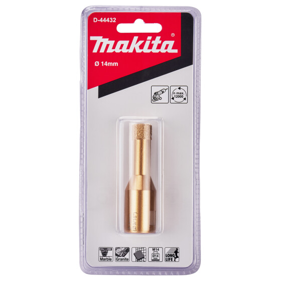 Makita Diamant-Hohlbohrkrone 14 mm Ø 14 mm M14 Trockenbohren D-44432