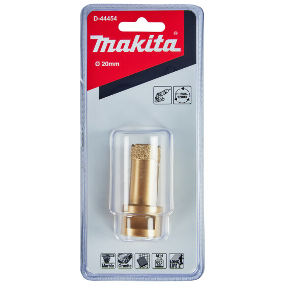 Makita Diamant-Hohlbohrkrone 20 mm Ø 20 mm M14 Trockenbohren D-44454