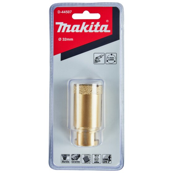 Makita Diamant-Hohlbohrkrone 32 mm Ø 32 mm M14 Trockenbohren D-44507