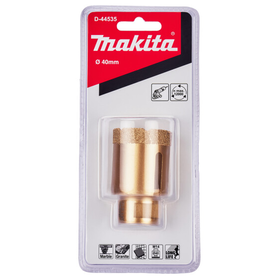 Makita Diamant-Hohlbohrkrone 40 mm Ø 40 mm M14 Trockenbohren D-44535