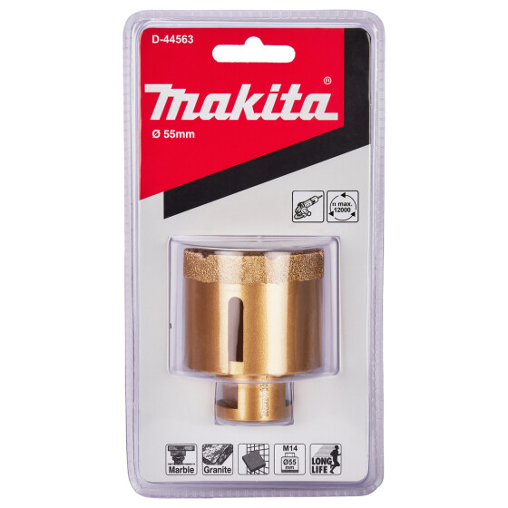 Makita Diamant-Hohlbohrkrone 55 mm Ø 55 mm M14 Trockenbohren D-44563