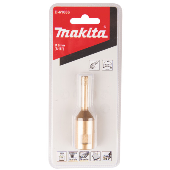 Makita Diamant-Hohlbohrkrone 8 mm Ø 8 mm M14 Trockenbohren D-61086