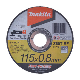 Makita Trennscheibe Ø 115 mm 0,8 mm Z60T-BF INOX...