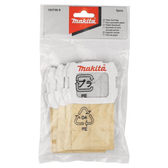 Makita Staubsack Papier 5-teilig Staubsack Papier 194746-9