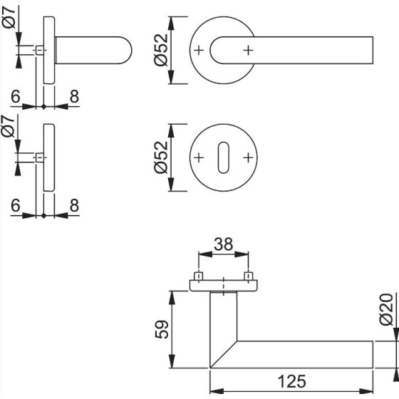 HOPPE Edelstahl Innentür-Rosettengarnitur BB Amsterdam  E1400Z/42KV/42KVS 3289719