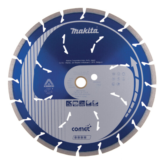 Makita Diamanttrennscheibe Comet 300mm Ø 300 mm 3,2 mm Schnittstärke Nass und trocken 3DDG Beton, Ziegel, Marmor B-17619